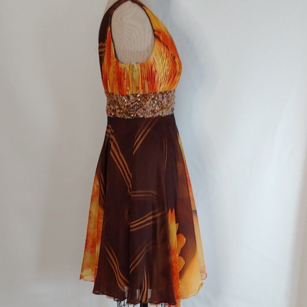 (33) New Priscilla Collection Beaded Floral Sun Dress - Picture 2 of 4